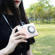 Portable Mini Usb Charging Camera Fan Hanging Neck Small Fan(Gray)