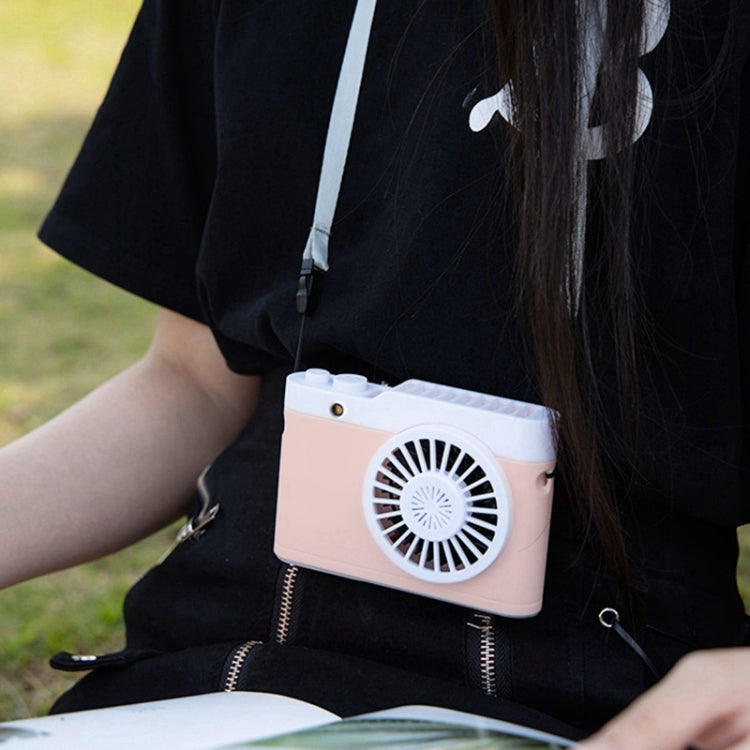 Portable Mini Usb Charging Camera Fan Hanging Neck Small Fan(Pink)