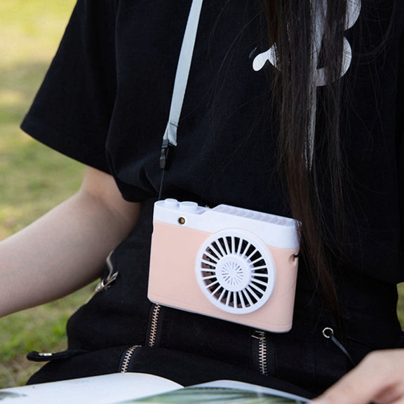 Portable Mini Usb Charging Camera Fan Hanging Neck Small Fan(Blue)