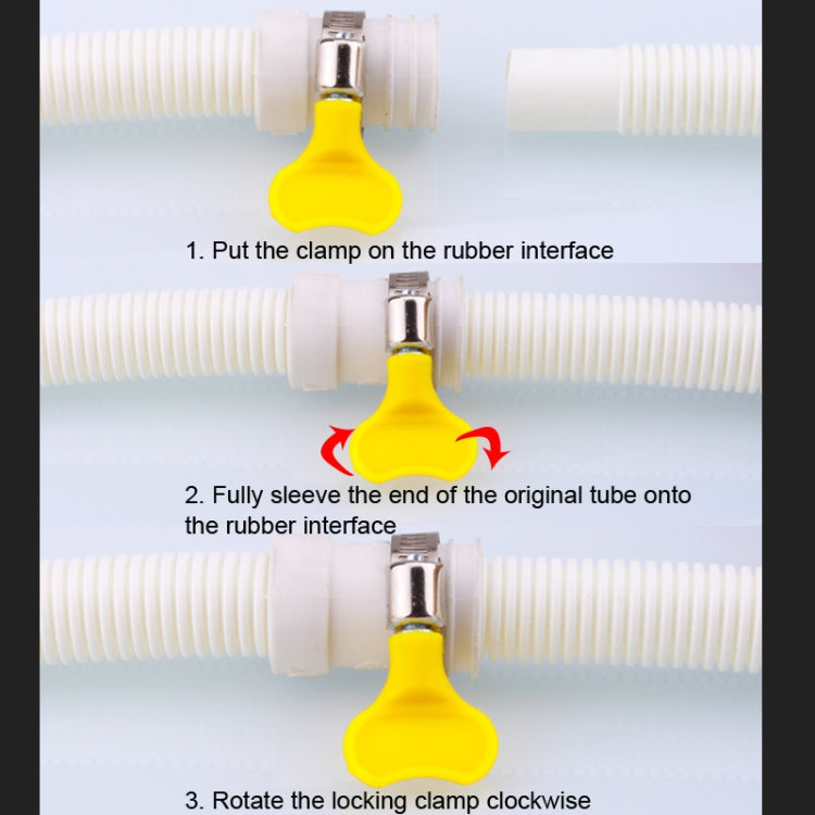 18mm Diameter Plastic Drain Pipe Water Outlet Extension Hose with Clamp for Semi-automatic Washing Machine / Air Conditioner, Size:3m  Length