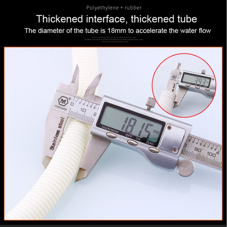 18mm Diameter Plastic Drain Pipe Water Outlet Extension Hose with Clamp for Semi-automatic Washing Machine / Air Conditioner, Size:5m  Length