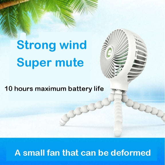 Octopus Deformed Cartoon Folding USB Rechargeable Mini Handheld Fan(Pink)