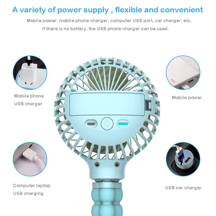 Octopus Deformed Cartoon Folding USB Rechargeable Mini Handheld Fan(Blue)