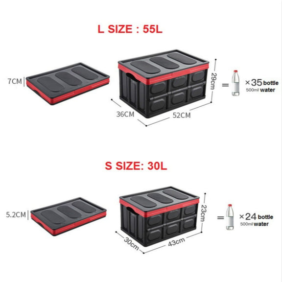 Car Trunk Storage Box Foldable Car Plastic Storage Box, Size:S(Green)