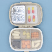 3 PCS 8-Grid Double-layer Portable Mini Straw Pill Storage Box(Wheat Pink)