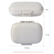 3 PCS 8-Grid Double-layer Portable Mini Straw Pill Storage Box(Wheat Pink)