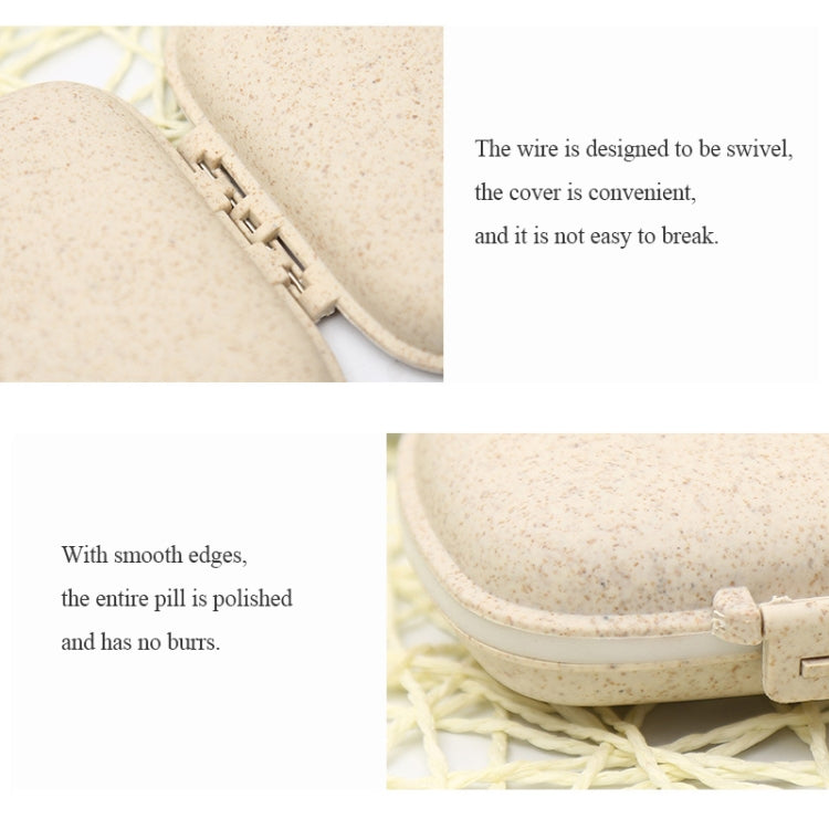 3 PCS 8-Grid Double-layer Portable Mini Straw Pill Storage Box(Wheat Green)