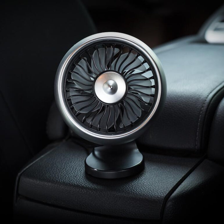Automobile Multi-function Electric Fan Car Air Outlet USB Interface Mini Fan(Silver)