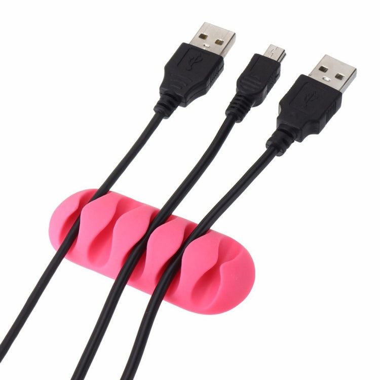 10 PCS Pasteable Five-hole TPR Wire Storage Organizer Data Cable Holder(Black)