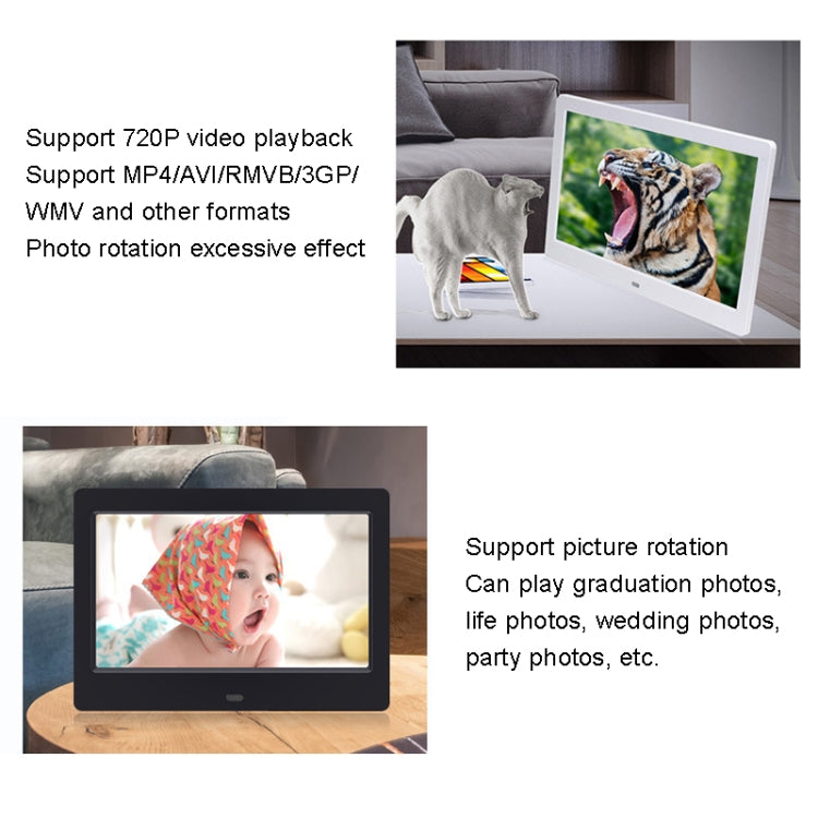 DPF-706 7 inch Digital Photo Frame LED Wall Mounted Advertising Machine, Plug:AU Plug(Black)