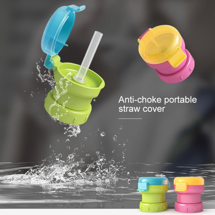 Children Portable Bottled Drinks Anti-overflow Anti-squash Replacement Straw Cap(Green)