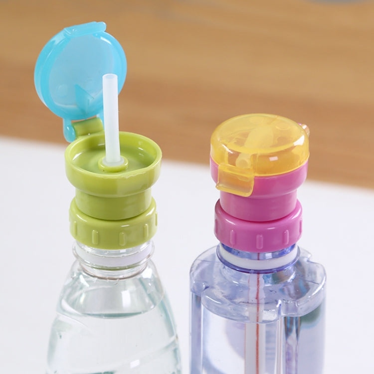 Children Portable Bottled Drinks Anti-overflow Anti-squash Replacement Straw Cap(Green)