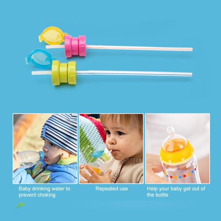 Children Portable Bottled Drinks Anti-overflow Anti-squash Replacement Straw Cap(Red)