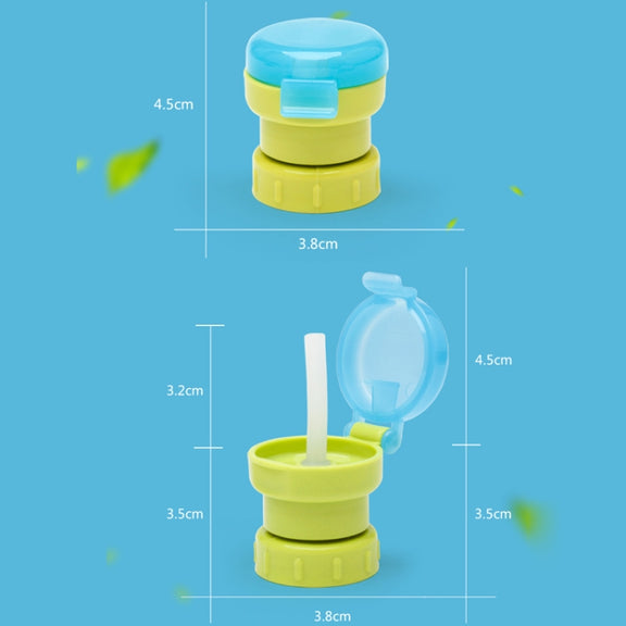 Children Portable Bottled Drinks Anti-overflow Anti-squash Replacement Straw Cap(Blue)