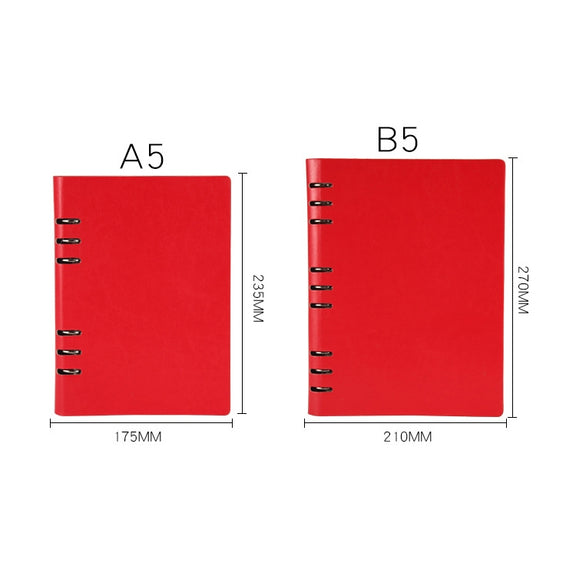 Business Notepad Loose Leaf Replaceable Inner Notebook Thickened Diary Book, Color:A5 Black
