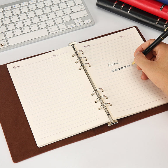 Business Notepad Loose Leaf Replaceable Inner Notebook Thickened Diary Book, Color:A5 Black