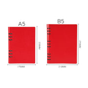 Business Notepad Loose Leaf Replaceable Inner Notebook Thickened Diary Book, Color:A5 Red