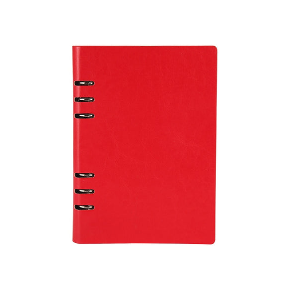 Business Notepad Loose Leaf Replaceable Inner Notebook Thickened Diary Book, Color:A5 Red