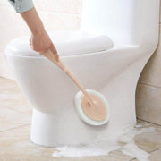 Bathroom Long Handle Cleaning Sponge Brush Floor Tile Decontamination Scouring Pad(White)
