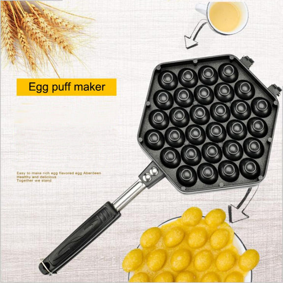 Household Non-stick Bakeware Mold QQ Egg Baking Tray(Black)