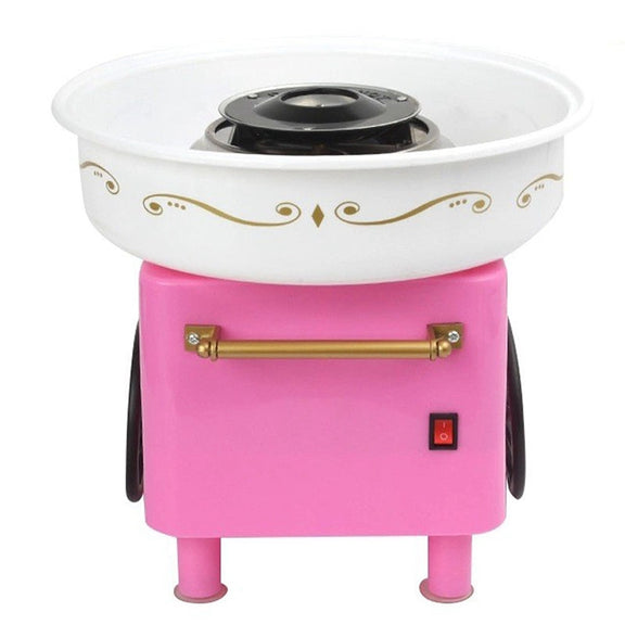 Retro Trolley Mini Cotton Candy Machine, Specification:U.S. Regulations 110 V(Pink)