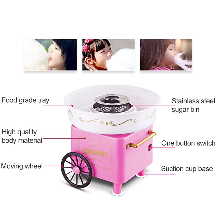 Retro Trolley Mini Cotton Candy Machine, Specification:U.S. Regulations 110 V(Red)