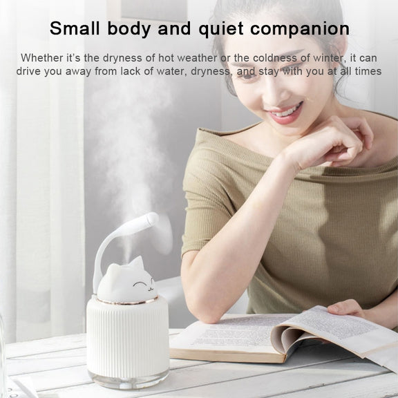 Light Pet Humidifier USB Night Light Home Bedside Lamp Sleep Mute Energy-saving Lamp(Pink Rabbit)