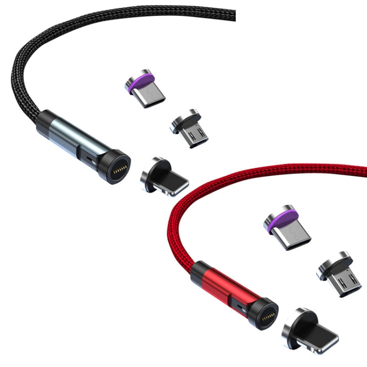 CC57 8 Pin + Type-C/USB-C + Micro USB Magnetic Interface Rotating Fast Charging Data Cable, Cbale Length: 1m(Red)