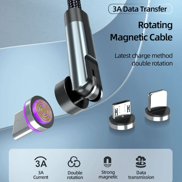 CC57 8 Pin + Type-C/USB-C + Micro USB Magnetic Interface Rotating Fast Charging Data Cable, Cbale Length: 2m(Red)
