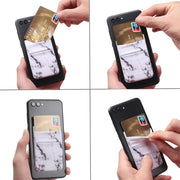 Marble Pattern Road Stretch Phone Back Plastic Card Holder Sticky Phone Clip(White)