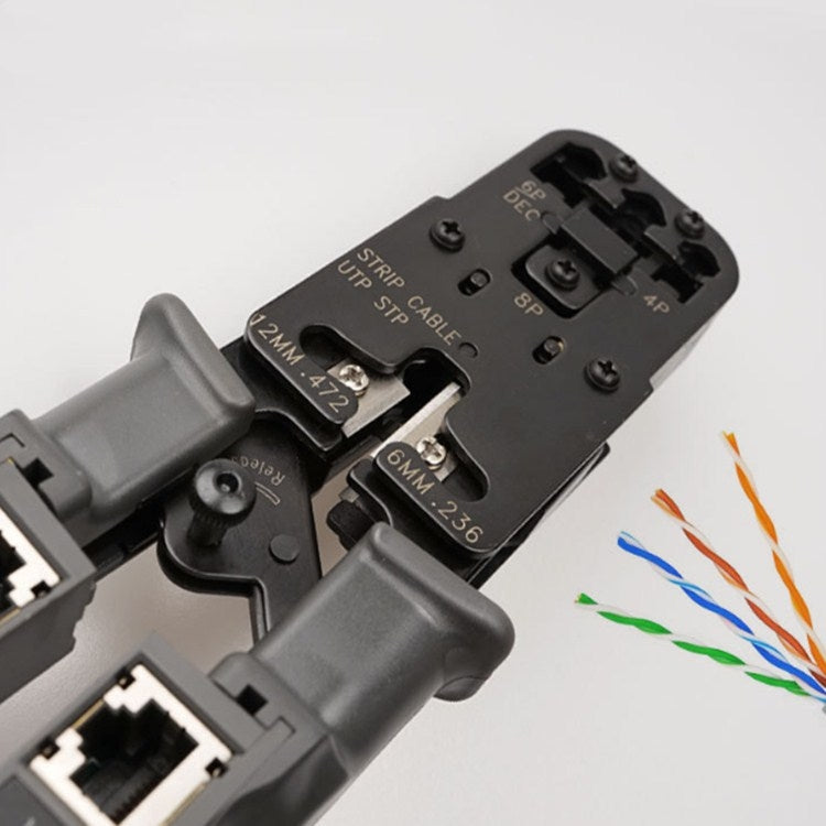 Multifunctional 4P8P6P Three-purpose Tester Ratchet Type Network Tool Squeeze Crimping Wire Network Pliers