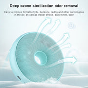Portable Donut Electric Air Purifier Home Car Anion Ozone Deodorizer(White)