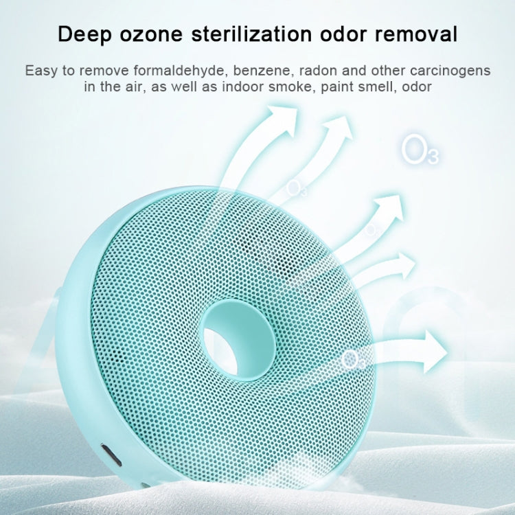 Portable Donut Electric Air Purifier Home Car Anion Ozone Deodorizer(White)
