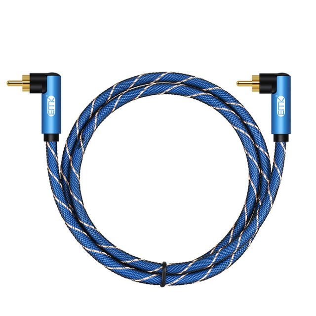 EMK Dual 90-Degree Male To Male Nylon Braided Audio Cable, Cable Length:1.5m(Blue)