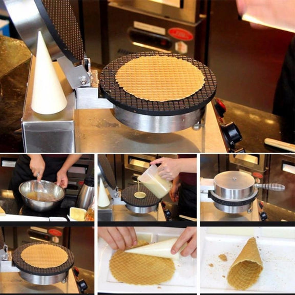 Electric Waffle Maker Egg Roll Maker DIY Ice Cream Cone Machine Crispy Omelet Machine, Plug Type:US Plug