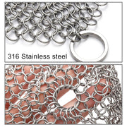 Stainless Steel Square Cast Iron Cleaner Pot Brush Scrubber Home Cookware Kitchen Cleaning Tool, Size:4��4inch