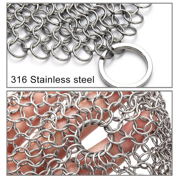 Stainless Steel Square Cast Iron Cleaner Pot Brush Scrubber Home Cookware Kitchen Cleaning Tool, Size:4��4inch