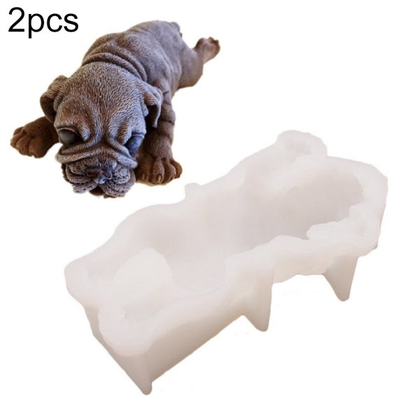 2 PCS 4 Inch Shapi Dog Mousse Cake Silicone Mold 3D Stereo Ice Cream Mold Dirty Dog Chocolate Mold