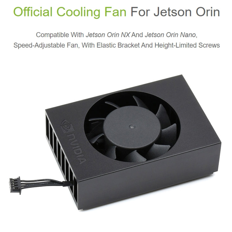 For Jetson Orin Waveshare 24076 Cooling Fan Speed Adjustable(Black)