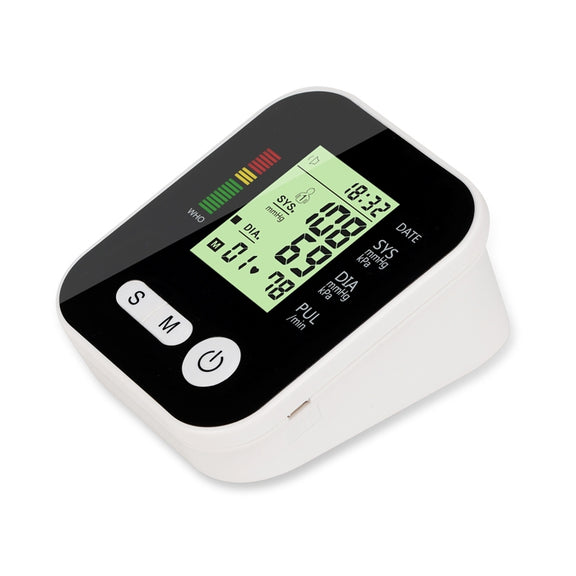 Arm Type Home Electronic Automatic Hypertension Measuring Instrument Sphygmomanometer(Black)