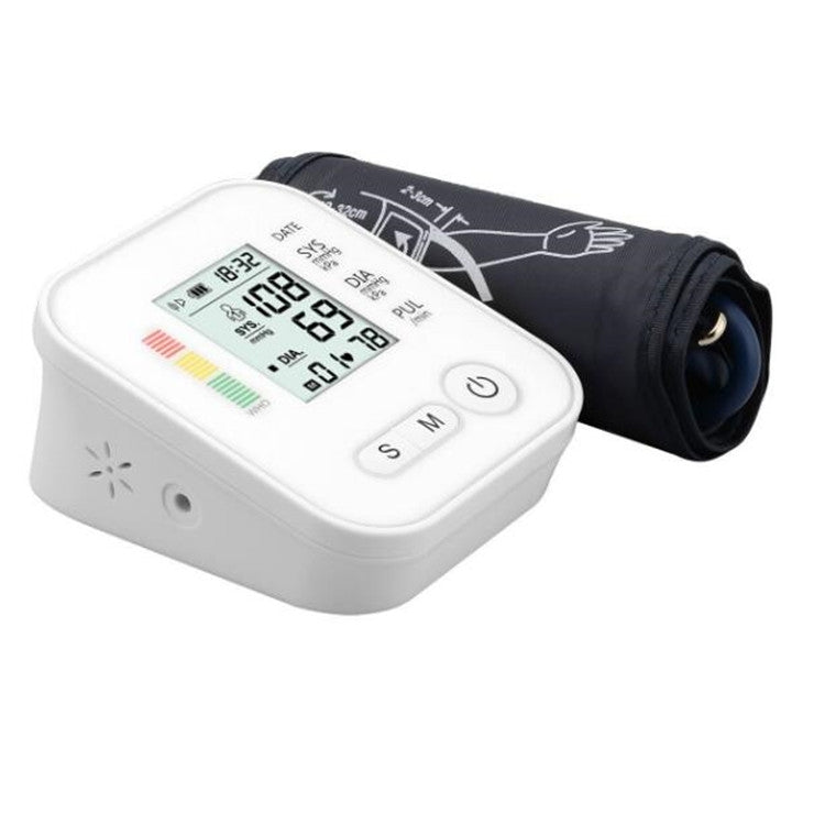 Arm Type Home Electronic Automatic Hypertension Measuring Instrument Sphygmomanometer(Silver)