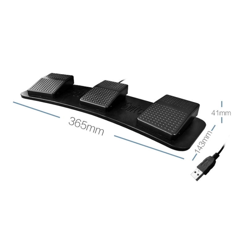 Pcsensor FS23 CF Foot Pedal Switch Keyboard Control Mouse Game Combo Pedal(Photoelectric Mute)