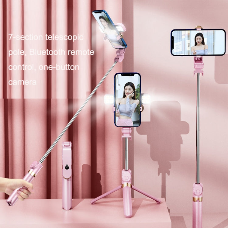 XT06S Live Beauty Bluetooth Tripod Selfie Stick(Pink)