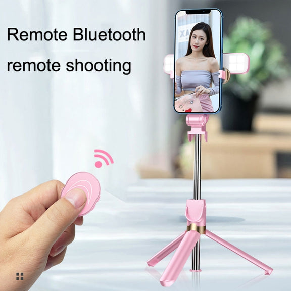 XT06S Live Beauty Bluetooth Tripod Selfie Stick(Pink)