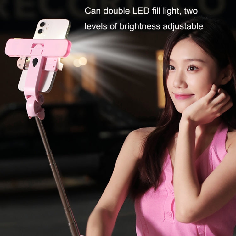 XT06S Live Beauty Bluetooth Tripod Selfie Stick(Pink)