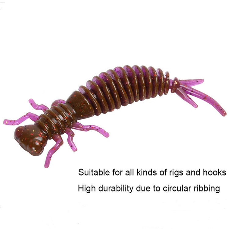 15 PCS 8-color Larvae Silicone Soft Bait Lure Bait, Size:75MM(Blue)
