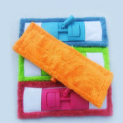 Coral Flannel Head  Padded Flat Replacement Household Company Cleaning Mop Cloth Rag(Orange)