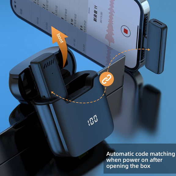 S13 Dual Microphone USB-C/Type-C Interface Wireless Lavalier Noise Canceling Microphone with Charging Case