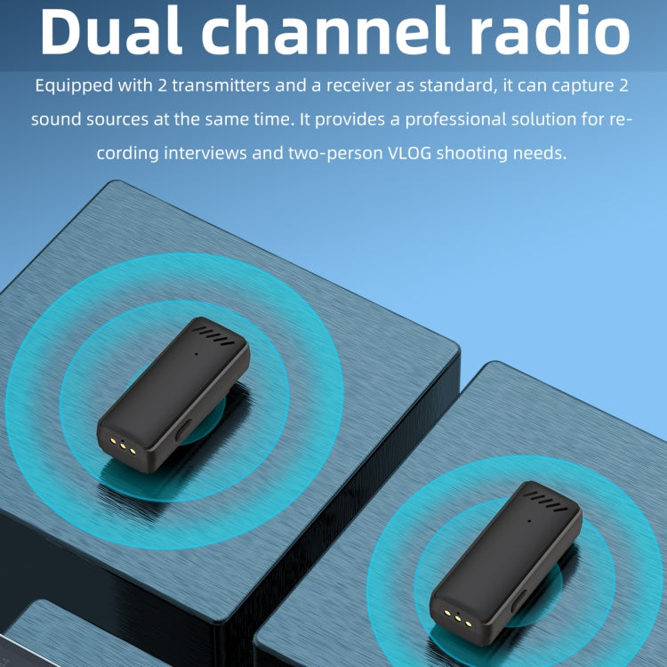 S13 One To Two Yellow Case USB-C/Type-C Interface Wireless Lavalier Noise Canceling Microphone with Charging Case