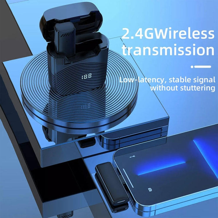 S13 One To Two Yellow Case USB-C/Type-C Interface Wireless Lavalier Noise Canceling Microphone with Charging Case